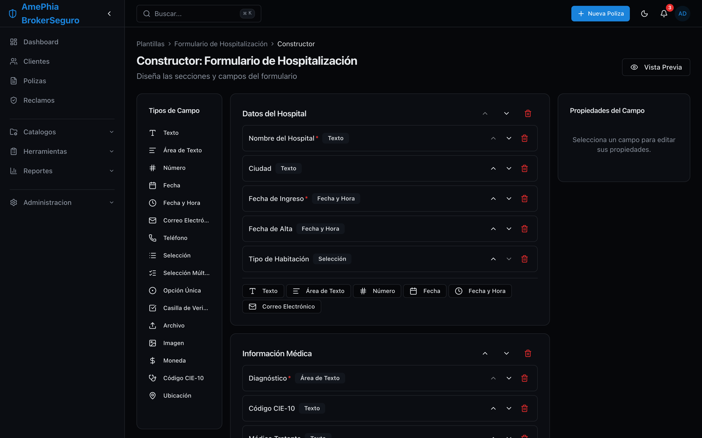 Formularios Personalizados — Crea formularios para cada tipo de trámite sin programar